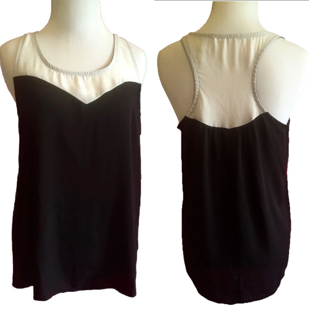 Black and White Tank Top, Racerback Tank Lila Los Angeles, Small, EUC
